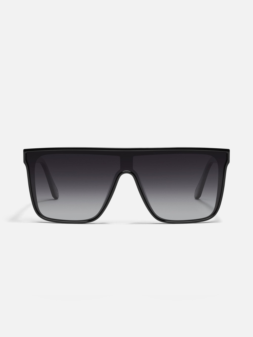 Quay Australia Black Nightfall curved Oversized Shield Sunglasses